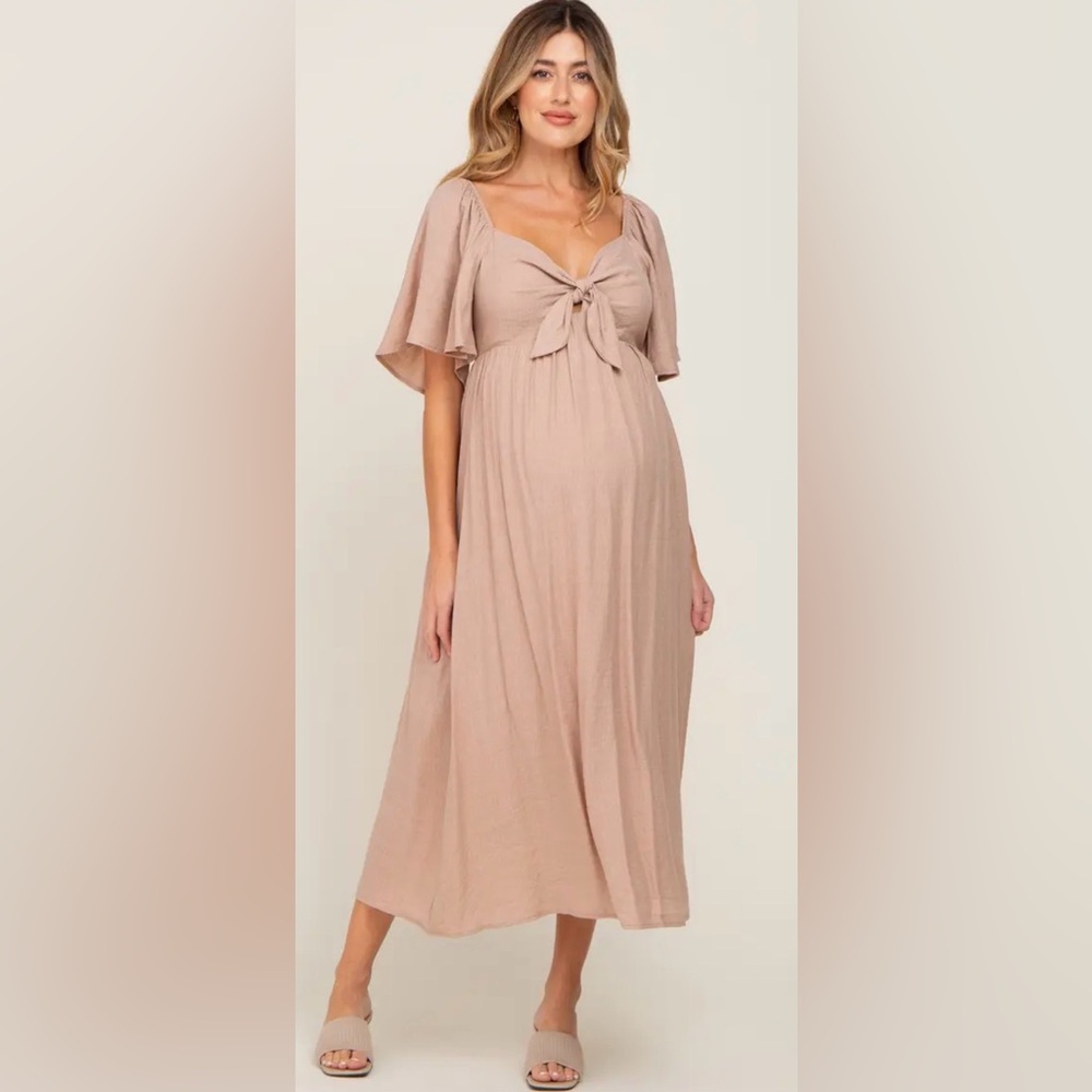 Pinkblush Blush Tie-Front Maxi Dress